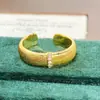 Serie Vintage Medieval Anillo Abierto de Zirconia Dorada Esmaltada Anillo Súper Hada Exquisito Nicho de Gama Alta para Mujeres