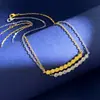 Acessórios Europeus e Americanos Estilosos e Exquisitos em Estoque Forma Geométrica Hexagonal de Favo de Mel Colar de Diamante Brilhante