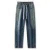 Jeans para Hombre Primavera y Otoño Marca de Moda Pantalones Rectos Holgados 2026 Nuevos Versátiles Estilo Americano Casual Pantalones de Pierna Ancha