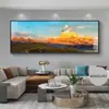 Luz Dourada na Montanha Sala de Estar Pintura Decorativa com a Montanha ao Fundo Mural de Parede para Fundo de Sofá Paisagem de Montanha e Água de Alto Padrão Pintura de Pendurar