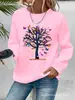 Tamaño Europeo Transfronterizo Suéter con Estampado de Árbol y Mariposas de Dibujos Animados de Colores para Mujer