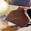 Suéter Básico para Meninas da Coreia do Sul Suéter de Tricô com Gola Alta Curta Infantil Slim Fit para Primavera, Outono e Inverno Engrossado para Meninos