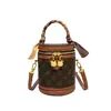 Comércio Exterior Transfronteiriço 2026 nova bolsa balde estampada estilosa e moderna, bolsa porta-canetas, bolsa de ombro transversal para mulheres