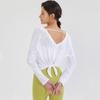 Tops de Yoga para Mujer para Primavera y Otoño, Cubre Tops Deportivos de Manga Larga, Ropa de Secado Rápido para Correr, Fitness, Pilates de Corte Holgado, Absorción de Humedad