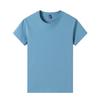 Camiseta de Algodão Ice Silk Catiônico Cor Sólida Manga Curta Solta 190g Verão Gola Redonda Meia Manga Jovem Camiseta Lisa Ice Silk