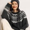 Chapéu de Lã Grossa Cashmere 2026 Outono/Inverno Moda Feminina Quente Protetor de Orelhas Trança Suja com Franja