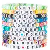 Novo Conjunto de Pulseiras de Argila Macia Femininas Transfronteiriças com Design Boêmio de Letras Versátil e de Alta Qualidade, Pulseiras Coloridas de Argila Macia