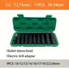 Juego Grande de Llaves de Impacto con Llave de Carraca Eléctrica, Llave Hexagonal Extendida, Juego de Herramientas para Reparación de Automóviles y Reparación Mecánica 8-32mm
