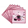 Set de Vajilla de Fiesta Temática de Halloween Rosa Nuevo Transfronterizo con Vasos de Papel, Servilletas y Platos Desechables de Papel
