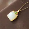 Pingente seguro S925 Ruyi longevidade bloqueio colar simples retro estilo tribunal elegante jóias para as mulheres
