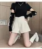 Calça Casual de Veludo Outono Inverno Feminina 2026 Estilo Primavera Outono Cintura Alta Solta Lã Linha A Perna Larga Bootcut Roupa Externa Shorts