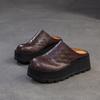 Shanghai Jiejie 2025 Verano Nuevo Suela Gruesa Casual Punta Redonda Retro Calzado Exterior Pantuflas Suela Gruesa Elevadas Zapatos para Mujer