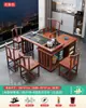 Juego de Mesa Giratoria para Té y Sillas de Madera Maciza, Móvil y Plegable, Mesa de Té Multifuncional para Sala de Estar, Hogar o Balcón, Estación Pequeña para Preparar Té