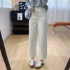 Um salva-vidas para quadris largos! Jeans de cintura alta, modelador, corte justo, perna curva para mulheres, coleção de outono, calça avó cropped de perna reta, H091109