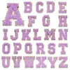 Suministro Transfronterizo de Parches Bordados de Toalla Morado Taro con Letras Inglesas, Parches Termoadhesivos para Bolsas, Ropa, Sombreros y Parches Decorativos