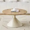 Mesa de centro minimalista para sala de estar, cor creme, aço carbono, adequada para apartamentos pequenos, design moderno e simples, com um toque de luxo, pequena mesa redonda estilo italiano