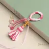 Kit de Accesorios para Llaveros DIY con Adornos Colgantes, Borlas, Colgantes, Borlas de Hilo de Algodón Tejido a Mano Estilo Étnico