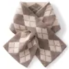Elegante bufanda para mujer 100% cachemira pura con patrón de rombos y bloques de color, nuevo estilo otoño/invierno, cálida, de doble capa, calentador de cuello tejido grueso