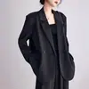 Blazer negro, chaqueta de traje para primavera/otoño para mujer, nueva colección 2026, de alta gama, fina, elegante, estilo coreano, corte holgado, con una silueta fluida