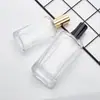 Botellas de Perfume Cuadradas Planas en Stock 25ml 50ml 100ml Botellas de Vidrio Transparente Curvadas Botellas Portátiles de Relleno de Perfume Tipo Pulsador