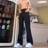 Pantalones de vestir rectos negros con caída de alta gama, Pantalones ligeramente acampanados de seda helada para hombre, Pantalones casuales de traje para exportación de primavera