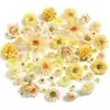 Conjunto de 60 Peças Multicor de Flores Artificiais para Materiais DIY, Acessórios de Flor para Pente de Cabelo Estilo Tradicional, Flores Artificiais para Decoração de Casamento