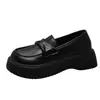 Zapatos gruesos de moda para mujer para combinar con faldas, nuevo modelo primavera/otoño 2026, mocasines estilo británico en color café, zapatos Mary Jane de corte bajo