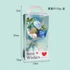 Ramo de Jabón para el Día de San Valentín Regalo del Día de San Valentín Chino para Niñas y Amigas Caja de PVC Flor de Rosa Simulada Despertar Recuerdo