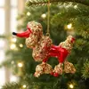 Decoración navideña adorno mini poodle colgante para árbol de Navidad ambiente festivo bola con forma decoración de ventana adorno colgante