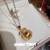 Recomendado por Blogger Quince Palacios de Aura Noble Collar de Perlas Corazón Retro Broche Floral de Princesa Diamante Brillante