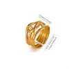 Moda europea y americana estilo ins anillo simple de acero de titanio chapado en oro de 18 quilates anillo irregular geométrico de acero inoxidable sensación de línea