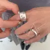 Anillo Mate con Letra Estilo Coreano para Mujer, Moderno y Versátil, Anillo Abierto Apilable Versátil, Anillo para Dedo Índice con Diseño Nicho