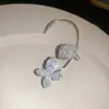 Brincos de Clipe de Orelha Florais Minimalistas de Nicho com Tachas de Diamante, Brincos de Moda com Personalidade Cool e Estilosa, Brincos de Luxo Leve de Alta Qualidade Atacado