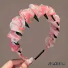 Diadema de Malla para Niñas, Diadema Antideslizante Que No Aprieta la Cabeza, Pinza para el Cabello para Controlar el Cabello Suelto, Accesorio para el Cabello con Lazo