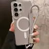 Adequado para Capa de Celular Samsung S26Ultra 1,5mm Cor Cristal Lanyard Acrílico Capa com Sucção Magnética A57 Capa Protetora Anti-Queda