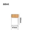 Tapa de Bambú de 47 mm Frasco de Vidrio Transparente Tapón de Corcho Recipiente para Té Tarro de Almacenamiento de Granos Bote Sellado de Vidrio de Alto Borosilicato Botella de Vidrio Transfronterizo