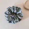 Scrunchie Floral de Camada Dupla com Alta Elasticidade Que Não Danifica o Cabelo, Adequado para Penteados de Coque, Acessório de Cabelo Xadrez Fresco e Simples para Mulheres