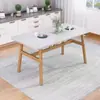 Conjunto Nórdico de Mesa e Cadeiras de Jantar para Uso Doméstico, Econômico para Apartamento Pequeno, Adequado para 4-6 Pessoas, Mesa de Jantar Simples para Uso Comercial ou de Aluguel