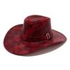 Sombrero vaquero retro transfronterizo para hombre, sombrero de sol de cuero estampado europeo y americano para acampar, sombrero de sol para niños para montañismo al aire libre, venta al por mayor