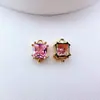 Cobre Banhado a Ouro Vidro de Zircônia Microincrustado Pingente Duplo Acessórios para Brincos Pulseira Colar Joias Materiais Artesanais
