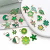 20 Tipos de Pingentes de Liga Verde com Gotejamento de Óleo, Brincos de Coração de Cacto, Pulseiras, Acessórios para Joias Artesanais DIY