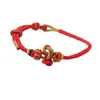 Pulsera Trenzada de Cuerda Roja, Nudo Chino, Nudo Flor de Durazno, Pulsera Tejida Finamente, Cuerda de Cinco Colores del Festival del Bote del Dragón, Joyería de Mano para Estudiantes de Atracción Turística al por Mayor