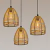 Lustre de Rattan a Bateria Novo Transfronteiriço à Prova d'Água LED para Exterior Sala de Estar Pátio Sala de Jantar Acampamento Lâmpada Decorativa