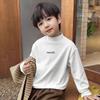 Ropa de Otoño e Invierno para Niños y Niñas, Nuevas Camisetas Casuales Versátiles Cálidas de Capa Base con Cuello Medio Alto para Niños