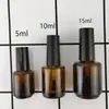 Botella de Esmalte de Uñas Negro Mate 15ml Vidrio Transparente Pegamento para Esmalte de Uñas Botella Vacía Botella de Pegamento para Esmalte de Uñas Pegamento para Fototerapia Aceite
