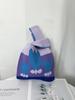Nova bolsa de tecido voador bolsa de malha feminina saco de balde de lã japonês e coreano estilo All-match Hand-carried Casual Tote Bag Lunch Bag