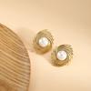Aretes Transfronterizos Estilo Retro Hoja de Ginkgo Diseño Nicho Aretes de Hoja Dorada Aretes de Acero al Titanio de Alta Gama Aretes