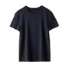 Roupas Femininas Novas Primavera/Verão 2026: Camiseta Básica de Seda e Linho de Manga Curta, Top Ajustado Simples de Linho e Liocel em 9 Cores