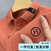 Camiseta Masculina de Manga Curta Verão 2024 Jovem e Meia-idade Bordada Gola Polo plus size Camisa Polo Top Tendência Masculino Camiseta