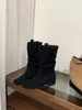Botines estilo Martin para mujer petite, que aumentan la altura interior, de caña media, para la primavera/otoño 2025, botines cortos de tacón alto para combinar con faldas